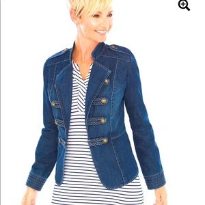 Chico’s military denim jacket